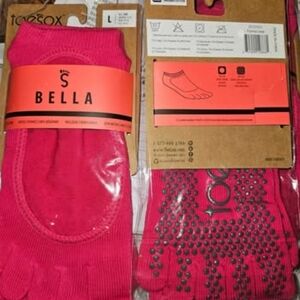 Bella Full Toe Grip Ladies Large Fucshia socks Toesox NWT
